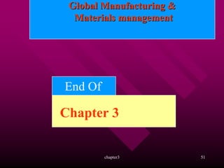 Global Manufacturing &
  Materials management




End Of

Chapter 3


         chapter3         51
 