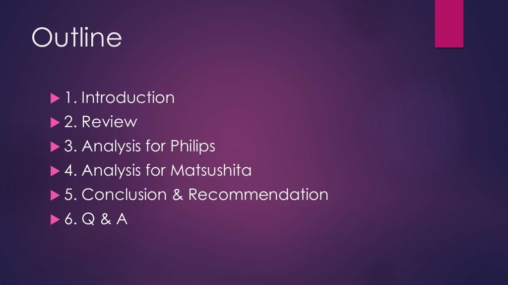 Philips vs matsushita case study picture