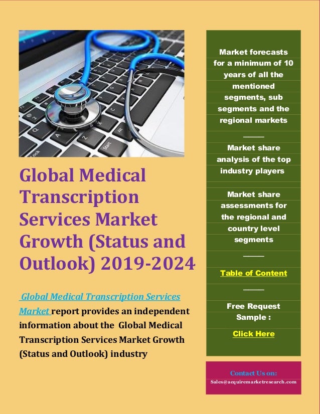 Global medical transcription services market growth (status and outlook