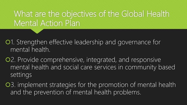 Global mental health action plan | PPTX