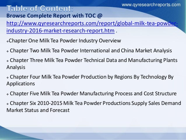 Global milk tea powder market 2015 industry analysis, research, size,…