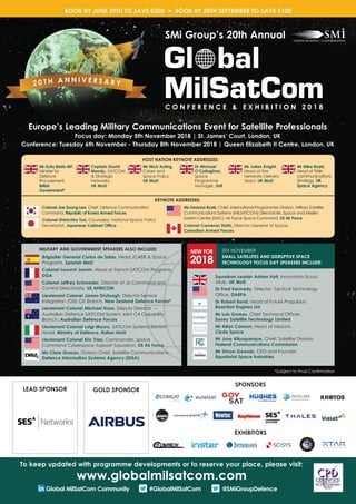 SMi Group's 20th annual Global MilSatCom 2018