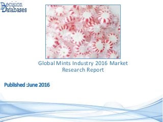 Published :June 2016
Global Mints Industry 2016 Market
Research Report
 