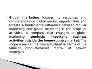 Global Marketing for the business students | PPTX