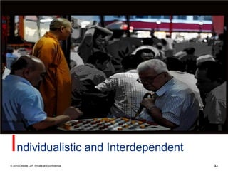 Courtesy Ramesh Ramakrishnan Iyer




    Individualistic and Interdependent
    © 2010 Deloitte LLP. Private and confidential   33
 