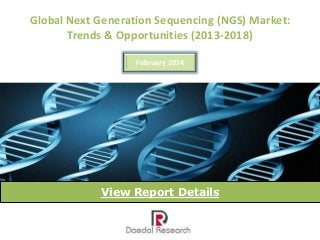 Global Next Generation Sequencing (NGS) Market:
Trends & Opportunities (2013-2018)
February 2014

View Report Details

 