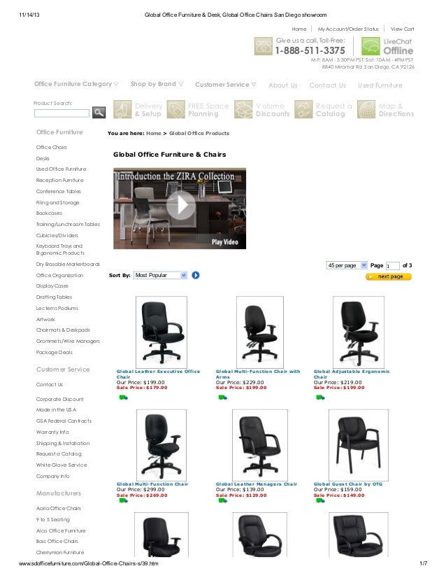 Global Office Furniture Desk Chair Showroom