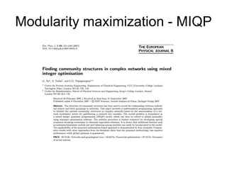 Modularity maximization - MIQP
 