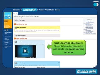 Unit 1 Learning Objective 1:
Students learn to responsibly
participate in a social learning
network
 