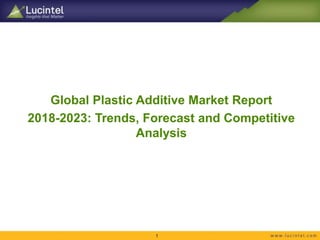 Global Plastic Additive Market Report
2018-2023: Trends, Forecast and Competitive
Analysis
1
 