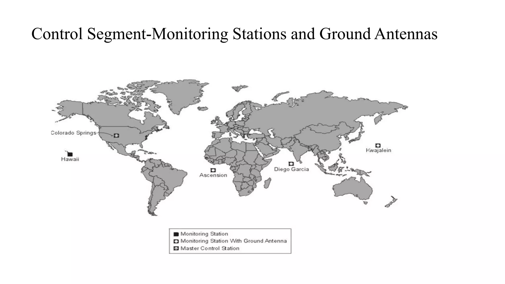 Control Segment-Monitoring Stations and Ground Antennas
 