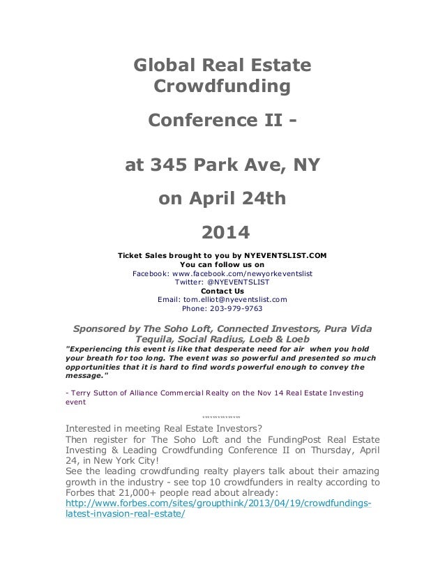 Global Real Estate Crowdfunding Conference Ii