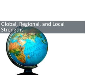 Global, Regional, and Local
Strengths
 
