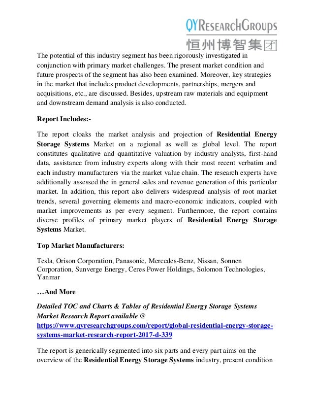 Residential Energy Storage Systems Market Growth, Size, Trends and Re…