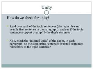 Unity Sentence. Example Revision | PPT