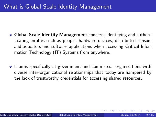 Global Scale Identity Management