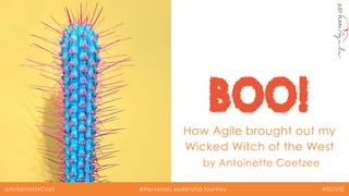 BOO!
How Agile brought out my
Wicked Witch of the West
by Antoinette Coetzee
@AntoinetteCoet #PersonalLeadershipJourney #SGVIE
 