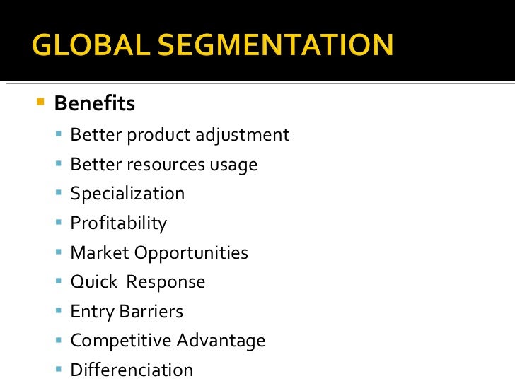 Global segmentation