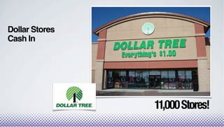 Dollar Stores
Cash In




                11,000 Stores!
 