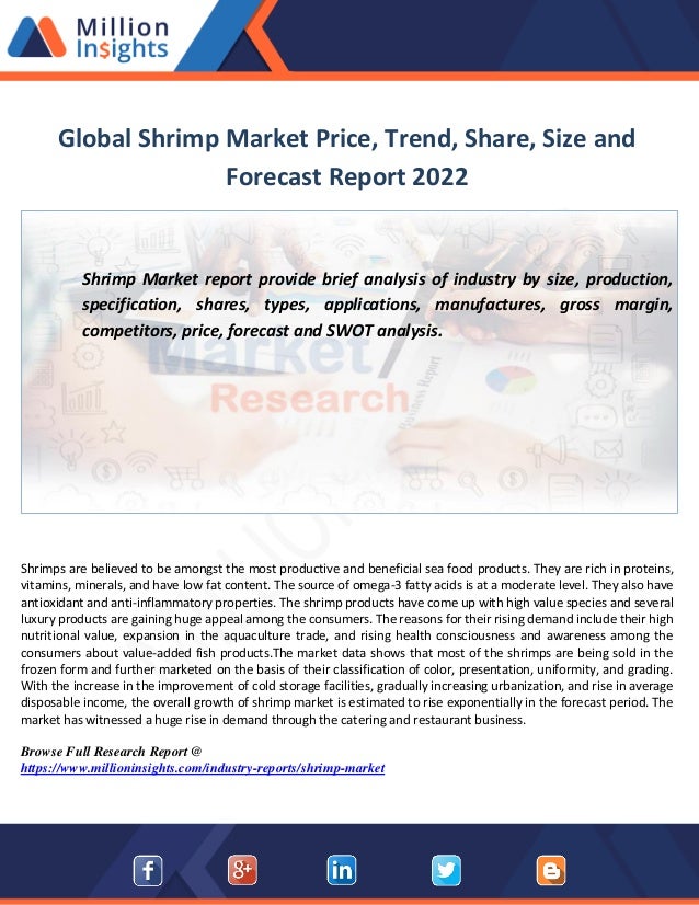 Global shrimp market price, trend, share, size and forecast report 2022