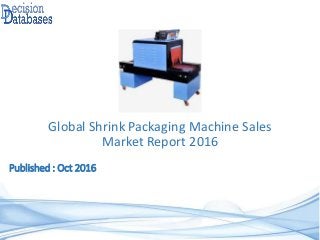 Global Shrink Packaging Machine Sales
Market Report 2016
Published : Oct 2016
 