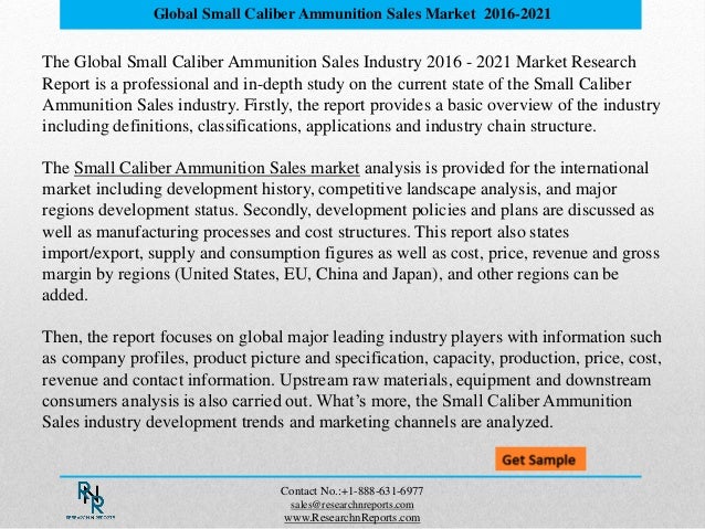 global small caliber ammunition sales market analysis reports to 2021
