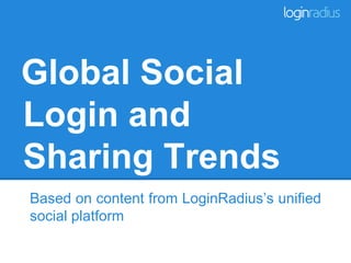 Global Social
Login and
Sharing Trends
Based on content from LoginRadius’s unified
social platform
 
