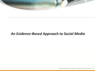 An Evidence-Based Approach to Social Media




                           Burson-Marsteller Evidence-Based Communications 36
 