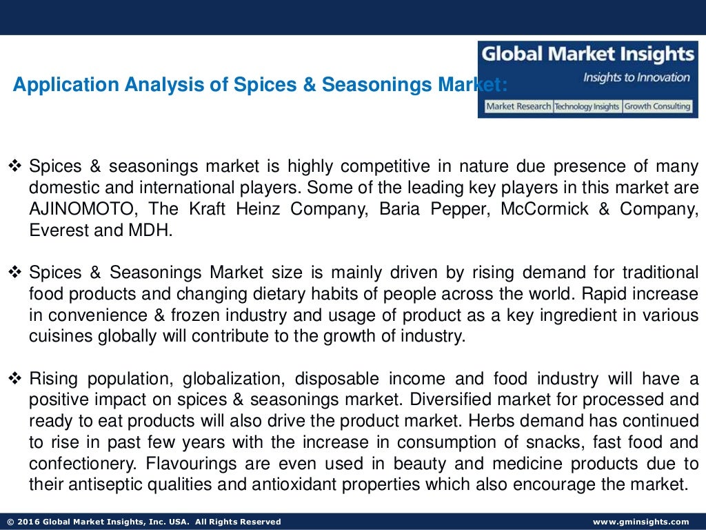 Global spices & seasonings market trends, competitive analysis