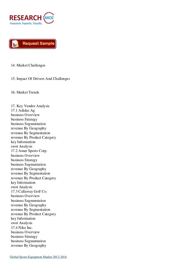 Global Sports Equipment Market 20122016Industry Analysis Report