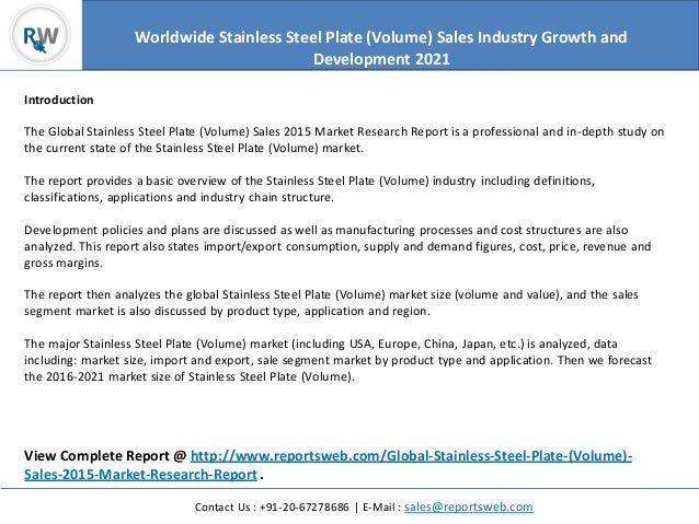 market research sle report 2021 stainless steel plate volume sales industry report market research sle report 2021 stainless steel plate volume sales industry report
