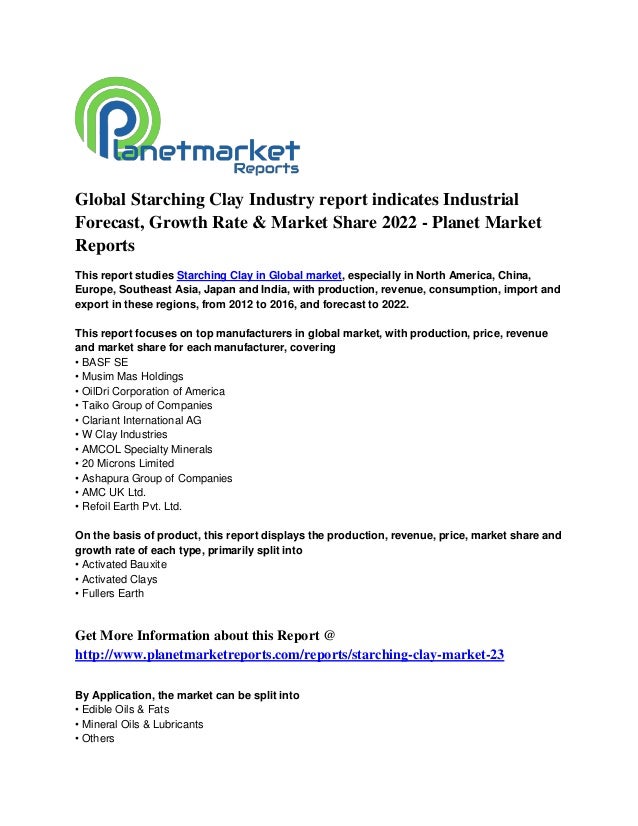 Global Starching Clay Industry Report Indicates Industrial Forecast