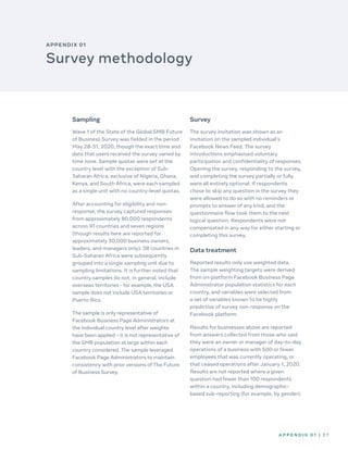 A P P E N D I X 0 1 | 3 7
Sampling
Wave 1 of the State of the Global SMB Future
of Business Survey was fielded in the peri...