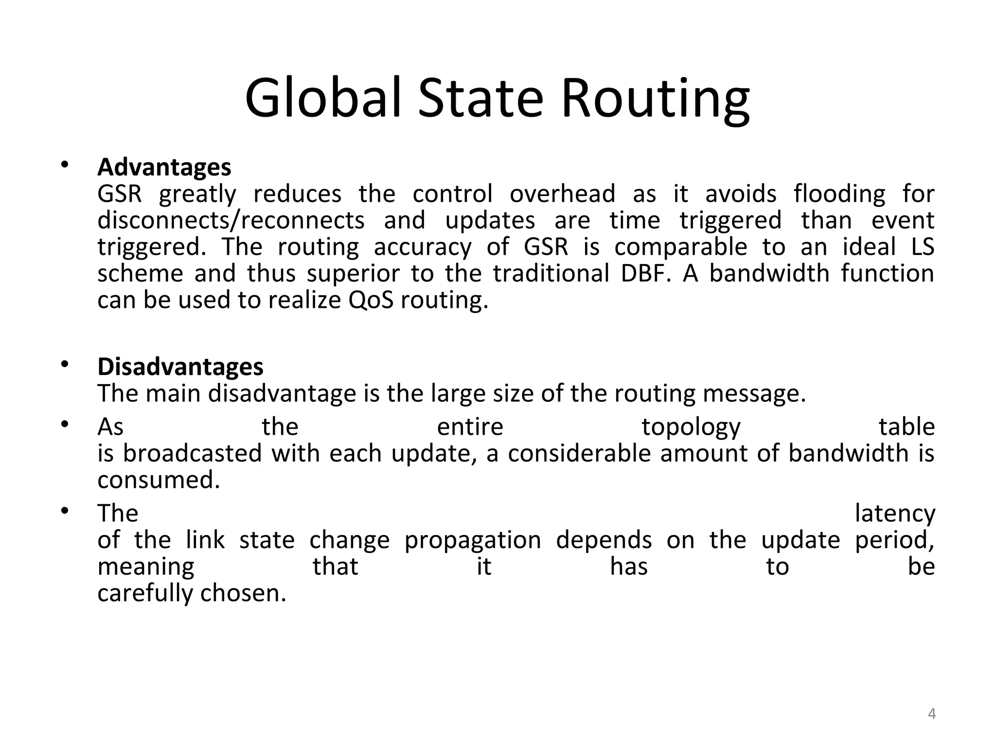 Global state routing | PPT | Computer Networking | Computing