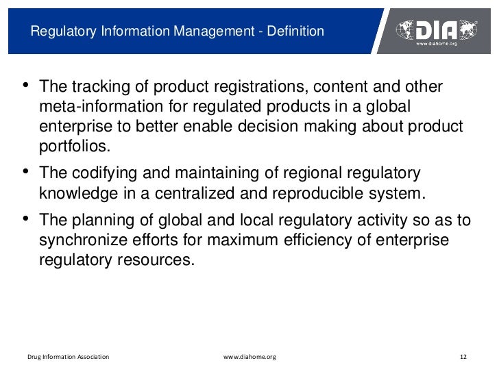 Mission3 Regulatory Information Management at DIA EDM