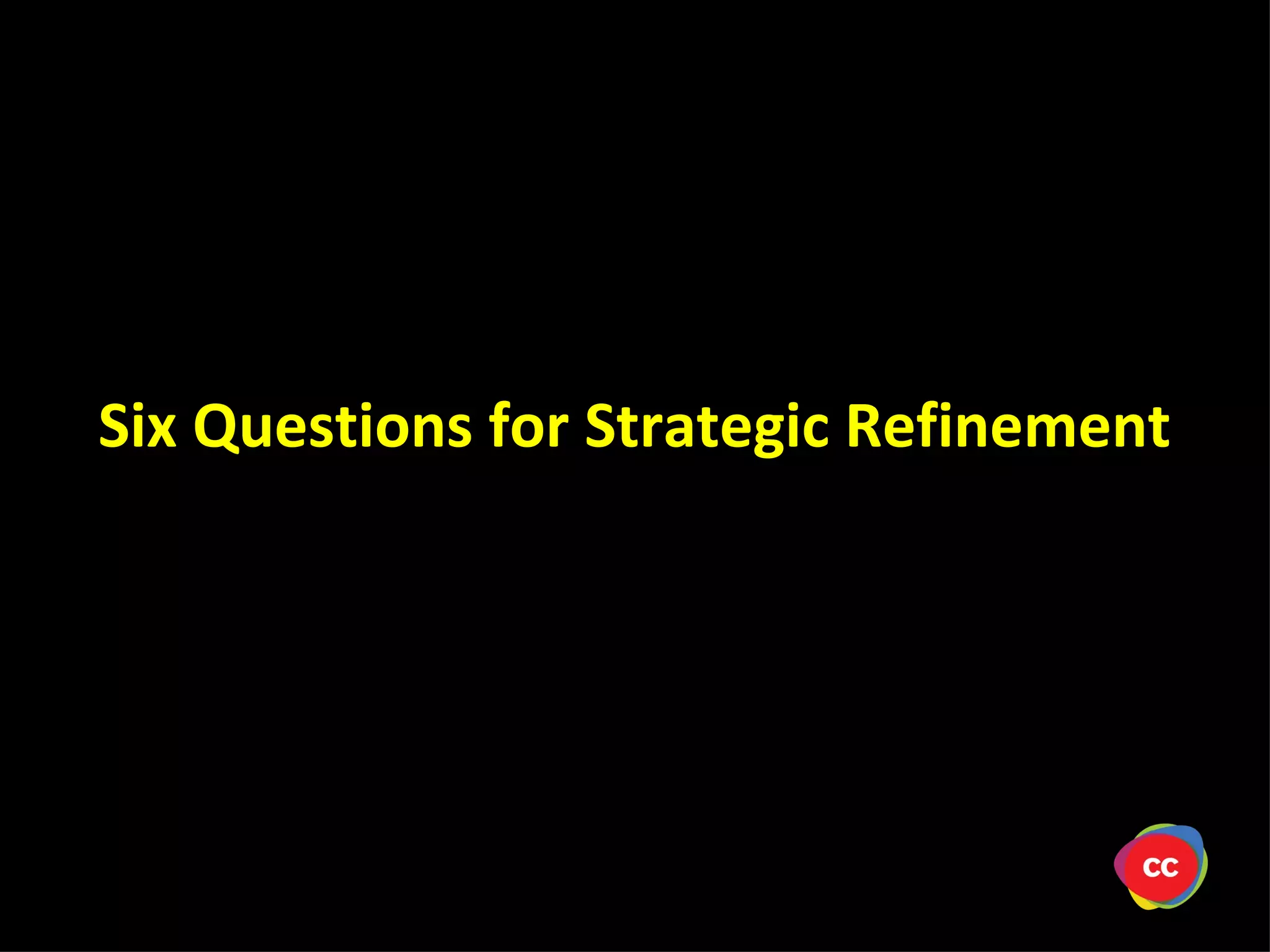 Six Questions for Strategic Refinement