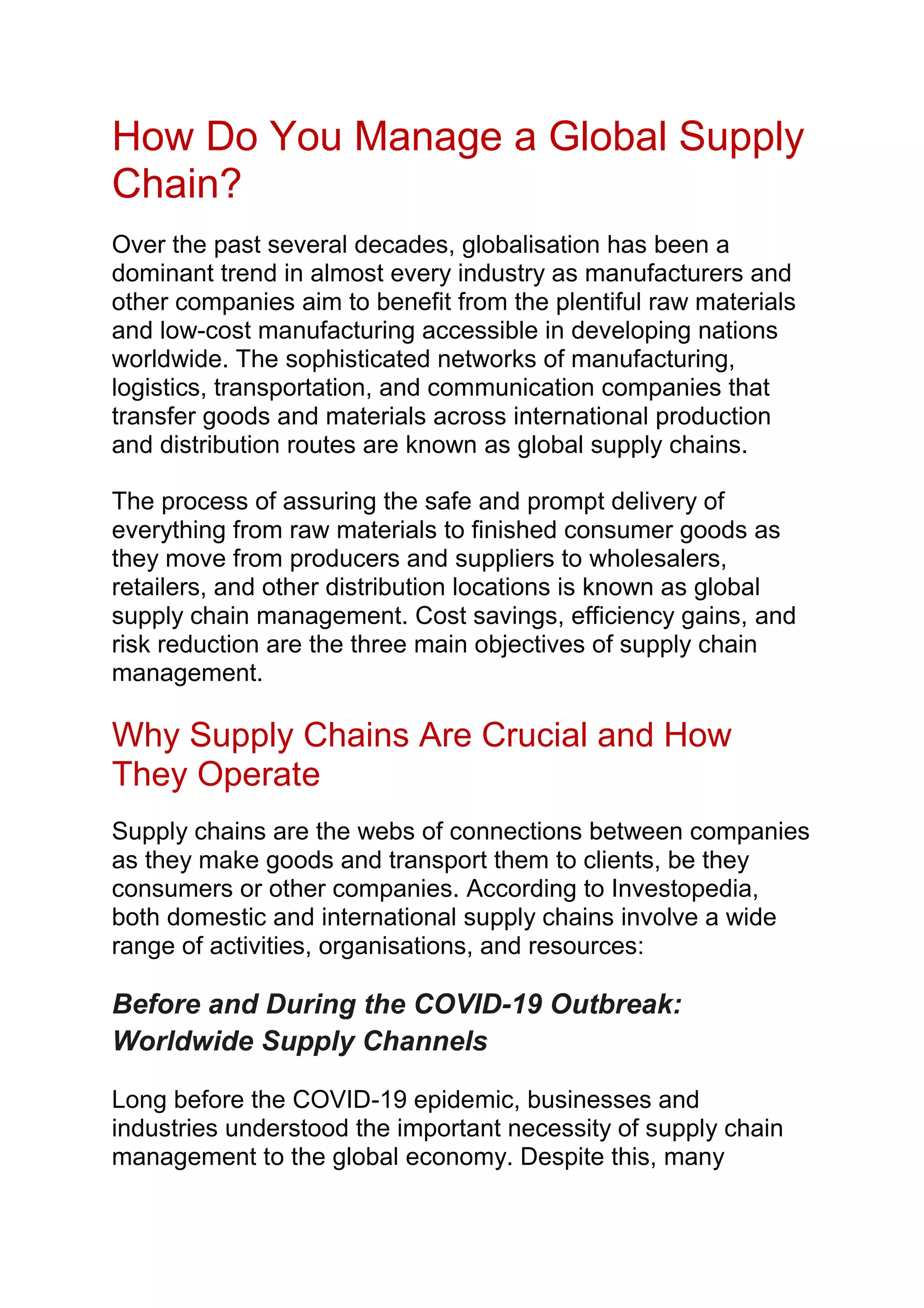 Global Supply Chain Management Pdf Global Supply Chain Management Pdf