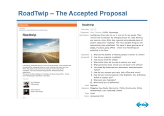 RoadTwip – The Accepted Proposal
 