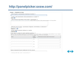 http://panelpicker.sxsw.com/
 