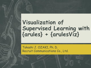 Visualization of
Supervised Learning with
{arules} + {arulesViz}
Takashi J. OZAKI, Ph. D.
Recruit Communications Co., Ltd.
2014/4/17 1
 