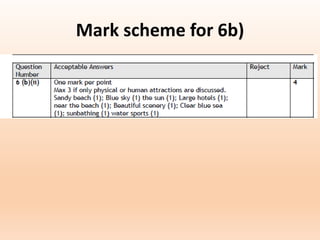 Mark scheme for 6b)
 