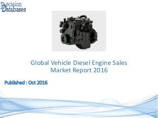 Global Vehicle Diesel Engine Sales
Market Report 2016
Published : Oct 2016
 