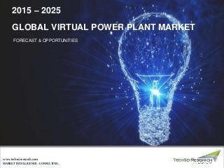 MARKET INTELLIGENCE . CONSULTING
www.techsciresearch.com
GLOBAL VIRTUAL POWER PLANT MARKET
FORECAST & OPPORTUNITIES
2015 – 2025
 