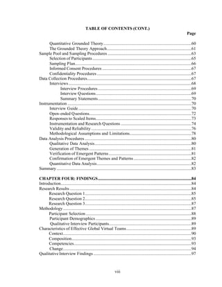 viii
TABLE OF CONTENTS (CONT.)
Page
Quantitative Grounded Theory.............................................................