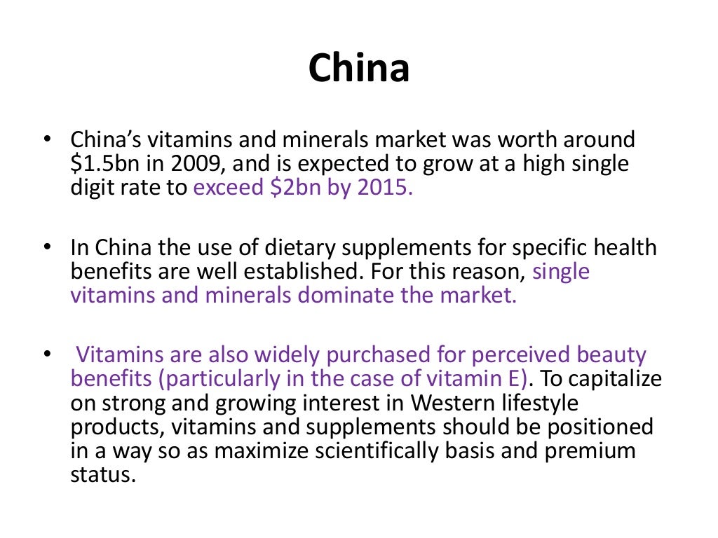 Global vitamins market