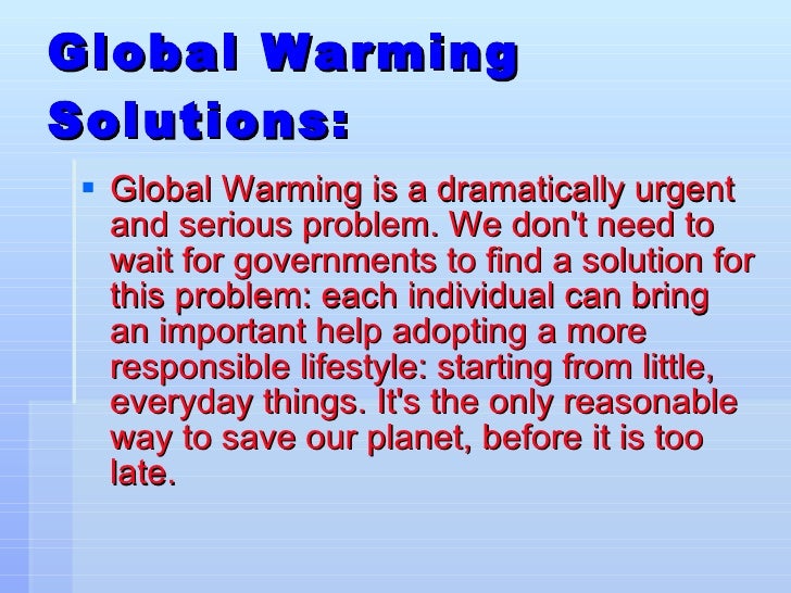 global warming solution essay