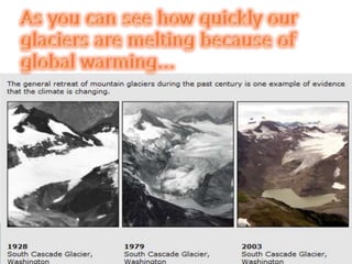 As you can see how quickly our glaciers are melting because of global warming…
