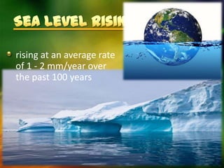 rising at an average rate
of 1 - 2 mm/year over
the past 100 years
 