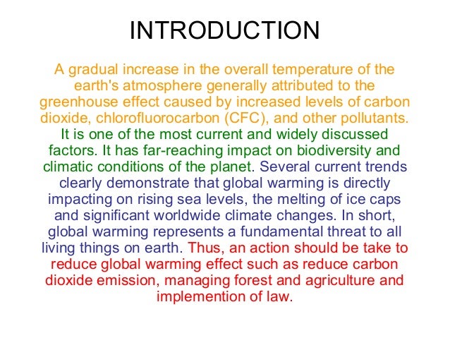 thesis statement on global warming example
