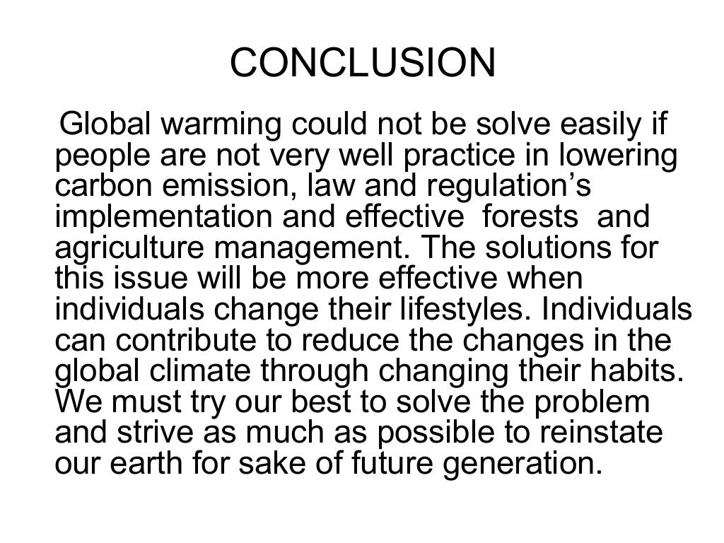 Conclusion on global warming essay